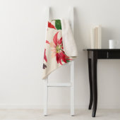 Rote Wasserfarbe Poinsettia Blumengrün Sherpadecke (Beispiel)