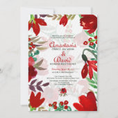 Rote Wasserfarbe Tulips Einladung (Vorderseite)