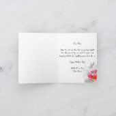 Rote Wasserfarbe und Schwarze Tinte Florals Mutter Karte (Innenseite)