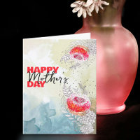 Rote Wasserfarbe und Schwarze Tinte Florals Mutter