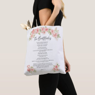 Röte-Wasserfarben-Blumen-Seligpreisungen-Schrift Tasche