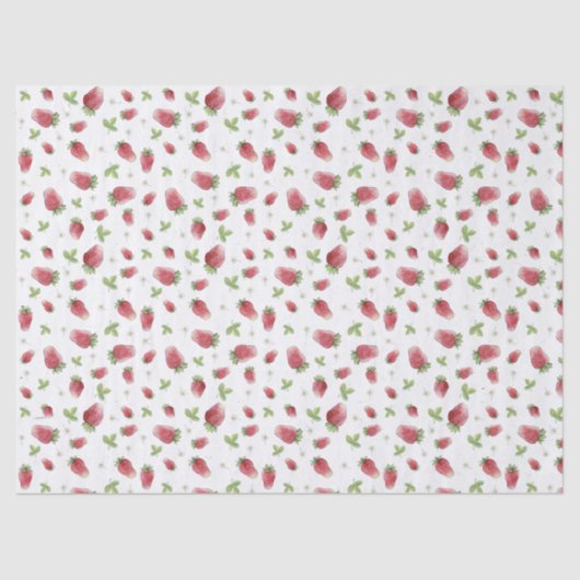 Rote Wasserfarben Erdbeeren Seidenpapier (Vorderseite)