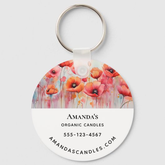 Rote Wasserfarben im Feld Schlüsselanhänger (Vorderseite)