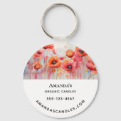 Rote Wasserfarben im Feld Schlüsselanhänger (Rückseite)