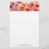 Rote Wasserfarben in einem Feld Briefpapier (Vorderseite)