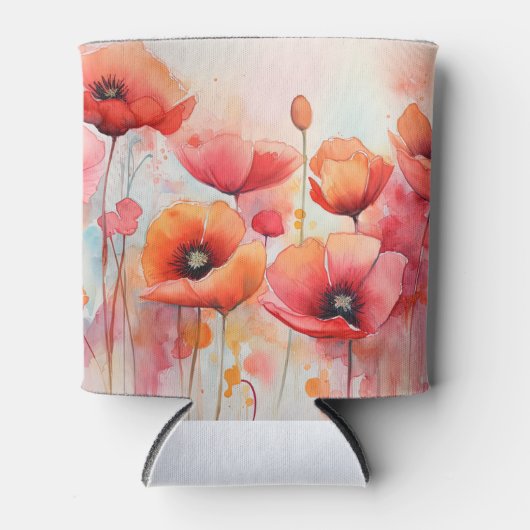 Rote Wasserfarben in einem Feld Dosenkühler (Vorderseite)