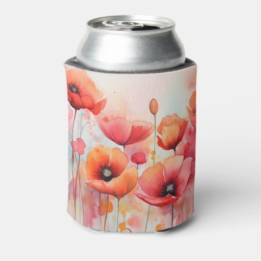 Rote Wasserfarben in einem Feld Dosenkühler (Kanne Rückseite)