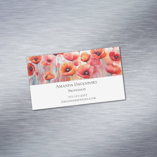 Rote Wasserfarben in einem Feld Magnetische Visitenkarte (Beispiel)
