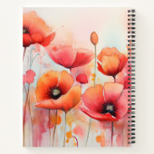 Rote Wasserfarben in einem Feld Notizblock (Rückseite)