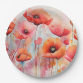 Rote Wasserfarben in einem Feld Pappteller (Vorderseite)