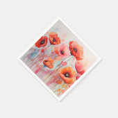 Rote Wasserfarben in einem Feld Serviette (Ecke)