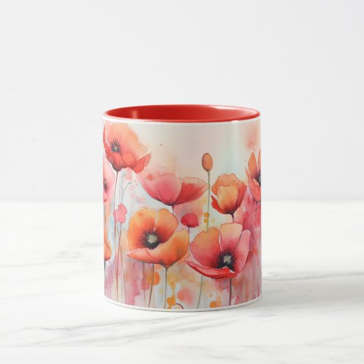 Rote Wasserfarben in einem Feld Tasse (Zentrum)