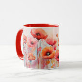 Rote Wasserfarben in einem Feld Tasse (Vorderseite Links)