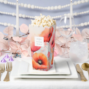 Rote Wasserfarben-Mohnblumen auf einem Hochzeitsfe Geschenkschachtel