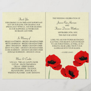 Rote Wasserfarben-Poppies Hochzeitskollektion