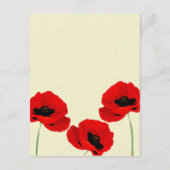 Rote Wasserfarben-Poppies Hochzeitskollektion Begleitkarte (Rückseite)