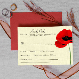Rote Wasserfarben-Poppies Hochzeitskollektion Einladung