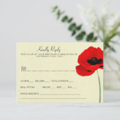 Rote Wasserfarben-Poppies Hochzeitskollektion Einladung (Stehend Vorderseite)