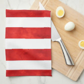 Rote Wasserfarben Streifen Geschirrtuch (Viertel Falte)