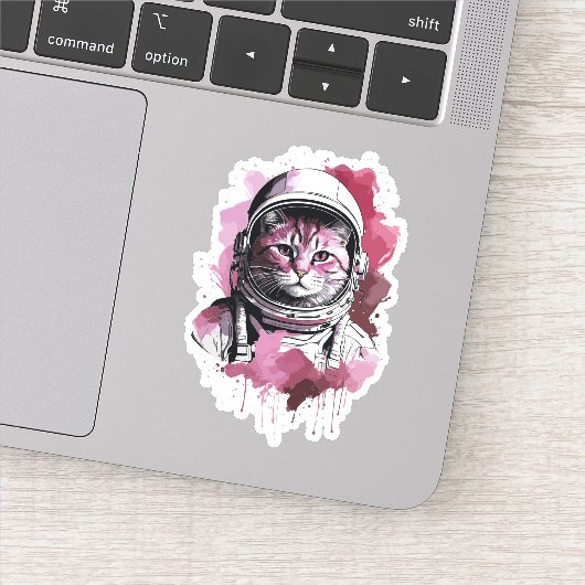 Rote Wasserfarbenkatze Aufkleber (Detail)