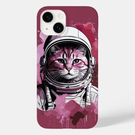 Rote Wasserfarbenkatze Case-Mate iPhone Hülle (Rückseite)