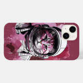 Rote Wasserfarbenkatze Case-Mate iPhone Hülle (Rückseite (Horizontal))