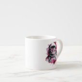 Rote Wasserfarbenkatze Espressotasse (Vorderseite Rechts)