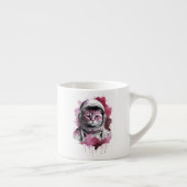 Rote Wasserfarbenkatze Espressotasse (Rechts)