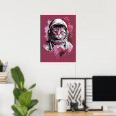 Rote Wasserfarbenkatze Poster (Heimbüro)