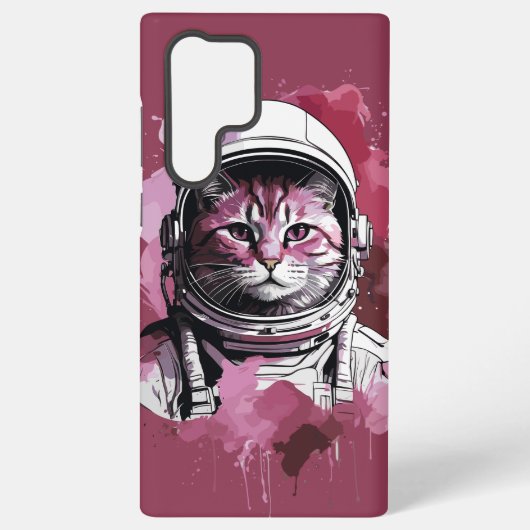 Rote Wasserfarbenkatze Samsung Galaxy Hülle (Rückseite)