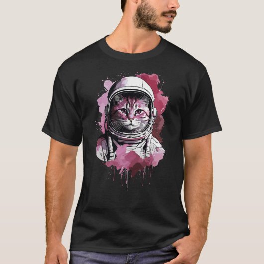 Rote Wasserfarbenkatze T-Shirt (Vorderseite)