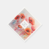 Rote Wasserfarbenpflücke in einem Feld zum Geburts Serviette (Ecke)