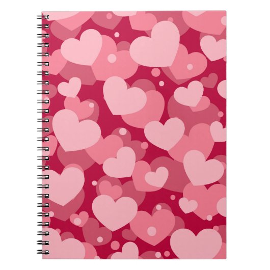 ROTE WASSERFARBHÄRZTE DER LIEBE NOTIZBLOCK (Vorderseite)