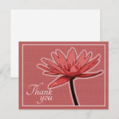 Rote Wasserlilie gegen rosa Hintergrund Vielen Dan Postkarte (Vorne/Hinten)