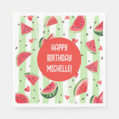 Rote Wassermelone, Adorable Summer Girl Birthday Serviette (Vorderseite)