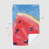 Rote Wassermelone | Aquarell-Fruchtmalerei Golfhandtuch (Insitu)