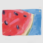 Rote Wassermelone | Aquarell-Fruchtmalerei Golfhandtuch (Horizontal)