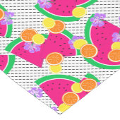 Rote Wassermelone Gelbe Zitronen Tropisch auf weiß Kurzer Tischläufer (Ecke)