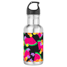 Rote Wassermelone Gelbe Zitronen Tropisch Edelstahlflasche