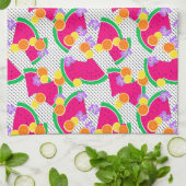 Rote Wassermelone Gelbe Zitronen Tropisch Geschirrtuch (Gefaltet)