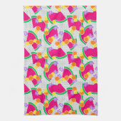 Rote Wassermelone Gelbe Zitronen Tropisch Geschirrtuch (Vertikal)