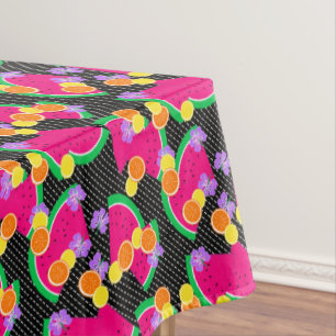 Rote Wassermelone Gelbe Zitronen Tropisch Tischdecke