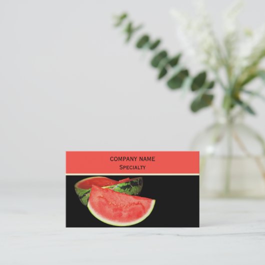 Rote Wassermelone Visitenkarte (Stehend Vorderseite)