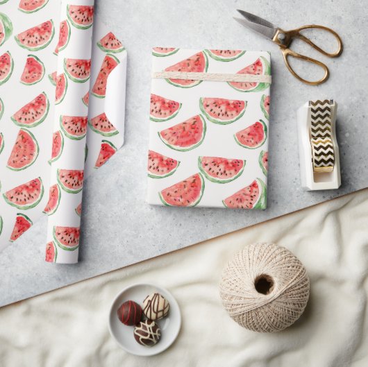 Rote Wassermelonen-Frucht Geburtstag Geschenkpapier (Kunsthandwerk)