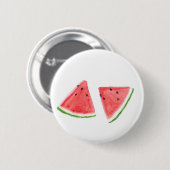Rote Wassermelonen Frucht tropische Wasserfarbe Button (Vorne & Hinten)