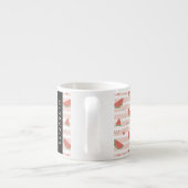 Rote Wassermelonen, Herz, Streifen, Ihr Name Espressotasse (Rückseite)