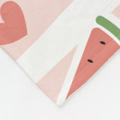 Rote Wassermelonen, Herz, Streifen, Ihr Name Fleecedecke (Ecke)