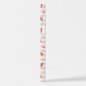 Rote Wassermelonen, Herz, Streifen, Ihr Name iPhone Hülle (Linke Seite)