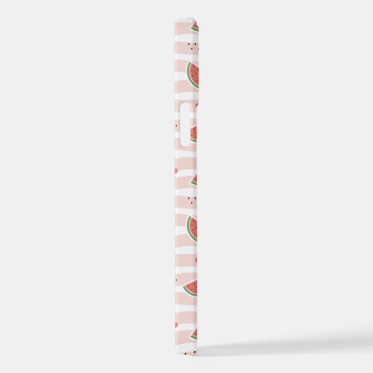 Rote Wassermelonen, Herz, Streifen, Ihr Name iPhone Hülle (Rechte Seite)