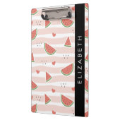 Rote Wassermelonen, Herz, Streifen, Ihr Name Klemmbrett (Links)